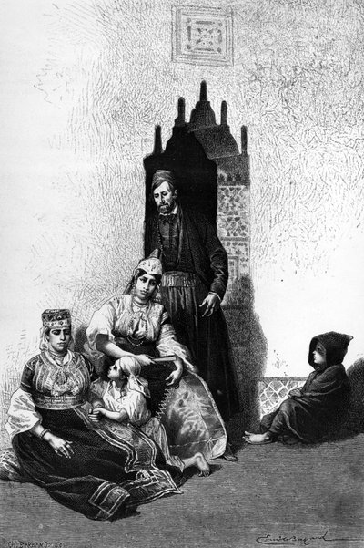 A Jewish family of Morocco, 1878 by Emile Antoine Bayard